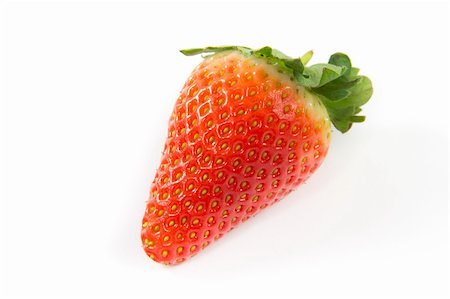 simsearch:400-05370991,k - A picture of a single strawberry on a white background Stock Photo - Budget Royalty-Free & Subscription, Code: 400-06067482