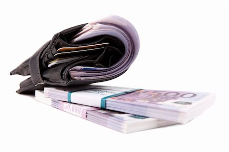 Image of wallet with euros on white Stock Photo - Budget Royalty-Free & Subscription, Code: 400-06067598