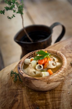 simsearch:400-06079651,k - Vegetable soup with pasta and garnish Stock Photo - Budget Royalty-Free & Subscription, Code: 400-06068645