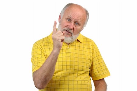 funny old people faces - senior funny bald man in yellow t-shirt is shows gestures and grimaces Stock Photo - Budget Royalty-Free & Subscription, Code: 400-06068868
