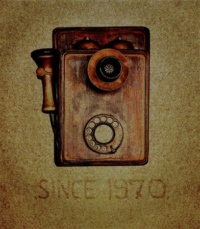 Telephone retro on grunge paperbackground Foto de stock - Super Valor sin royalties y Suscripción, Código: 400-06069325