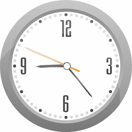 simsearch:400-07977470,k - detailed vector gray clock isolated on white Stock Photo - Budget Royalty-Free & Subscription, Code: 400-06069383