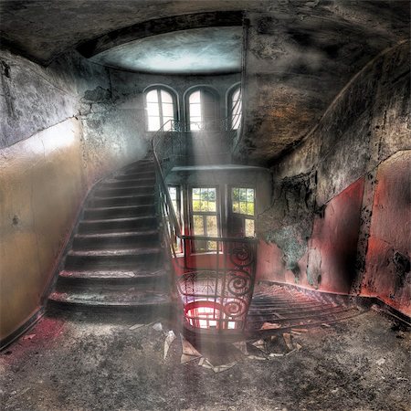 staircases in an abandoned complex, hdr processing Stock Photo - Budget Royalty-Free & Subscription, Code: 400-06069499