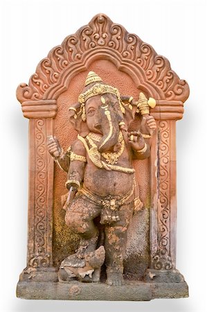 elephant god - Old Hindu God Ganesh sculpture in Thailand temple Stock Photo - Budget Royalty-Free & Subscription, Code: 400-06060523