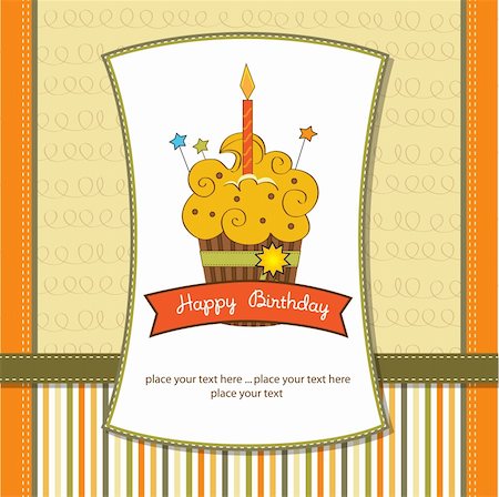 Happy Birthday cupcake Stock Photo - Budget Royalty-Free & Subscription, Code: 400-06060631