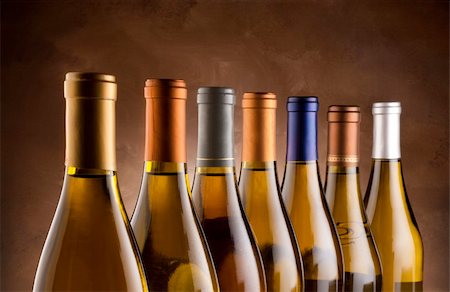 simsearch:400-04226436,k - Wine bottle necks with limited depth of field on black Stock Photo - Budget Royalty-Free & Subscription, Code: 400-06061092