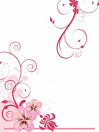 vector illustration of a beautiful flower on a floral background Stock Photo - Budget Royalty-Free & Subscription, Code: 400-06061338