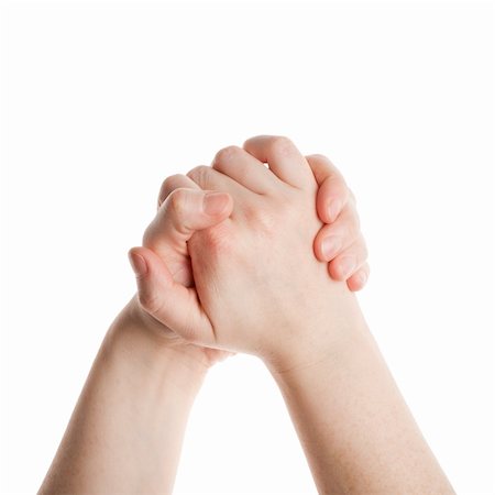 simsearch:400-04586134,k - Woman hands holding each other isolated on white background Stock Photo - Budget Royalty-Free & Subscription, Code: 400-06063693