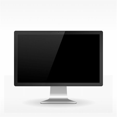 Black LCD monitor isolated on white background Stock Photo - Budget Royalty-Free & Subscription, Code: 400-06063941
