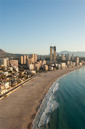 High angle view of Benidorm coastline, Alicante, Spain Stock Photo - Budget Royalty-Free & Subscription, Code: 400-06074137