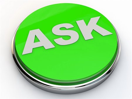 query - green ask button with chrome over white Background Stock Photo - Budget Royalty-Free & Subscription, Code: 400-06074163