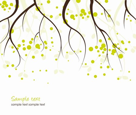 foliage drawing - Abstract background with branches of trees Stock Photo - Budget Royalty-Free & Subscription, Code: 400-06074682