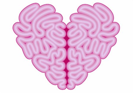 symbol for intelligence - red heart brain, vector illustration Stock Photo - Budget Royalty-Free & Subscription, Code: 400-06075159