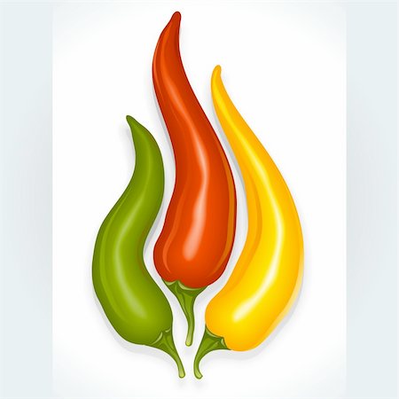 signs for mexicans - Vector Hot chili pepper in the shape of fire sign isolated on white background Stock Photo - Budget Royalty-Free & Subscription, Code: 400-06075172