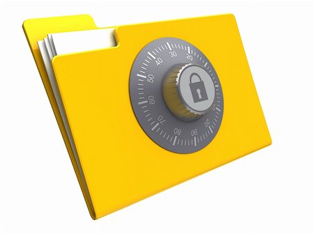 firewall white guard - 3d illustration of folder with combination lock, isolated over white background Stock Photo - Budget Royalty-Free & Subscription, Code: 400-06075797