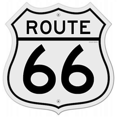 Classic Route 66 Sign in traditional style as a Vector Illustration Stock Photo - Budget Royalty-Free & Subscription, Code: 400-06076285