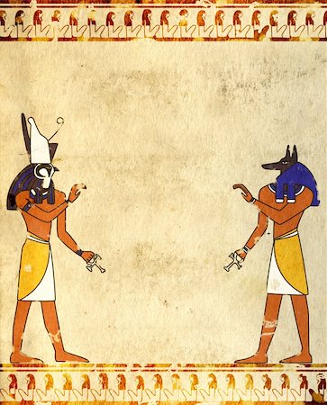 Background with Egyptian gods images - Anubis and Horus Stock Photo - Budget Royalty-Free & Subscription, Code: 400-06076395