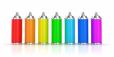 Illustration of a spraycan with a paint on a white background Stock Photo - Budget Royalty-Free & Subscription, Code: 400-06076708