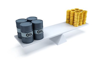 simsearch:400-05002911,k - black oil barrels and money counterbalance each other on the scales Stock Photo - Budget Royalty-Free & Subscription, Code: 400-06077467