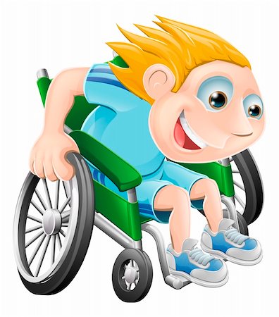 drawing of a racing man - Cartoon illustration of a happy boy racing in his wheelchair Stock Photo - Budget Royalty-Free & Subscription, Code: 400-06077503