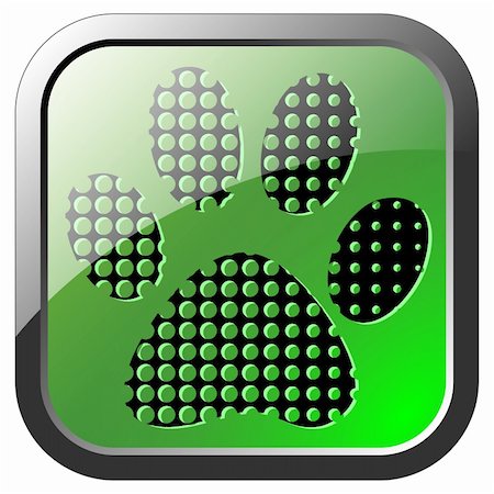 simsearch:400-06392340,k - Illustration paw print as buttons for the animals. Stock Photo - Budget Royalty-Free & Subscription, Code: 400-06078493