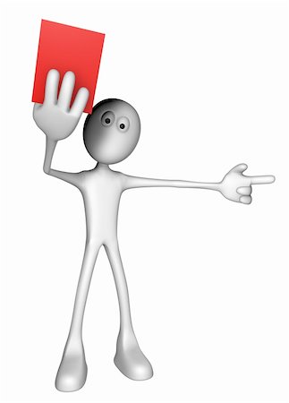 simsearch:400-06073389,k - white guy shows red card - 3d illustration Stock Photo - Budget Royalty-Free & Subscription, Code: 400-06078867