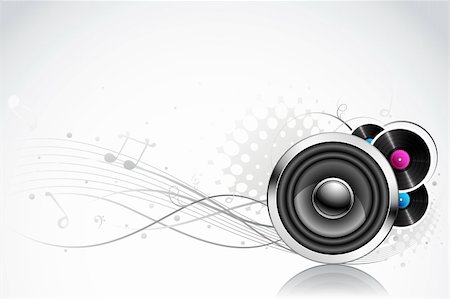 speakers graphics - illustration of speaker on abstract musical background Stock Photo - Budget Royalty-Free & Subscription, Code: 400-06078888