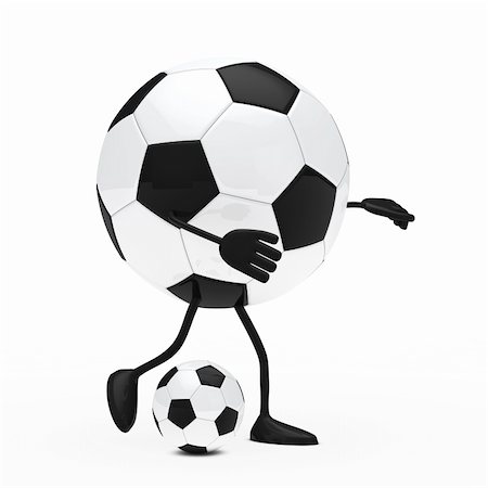 football figure shoots a ball white background Stock Photo - Budget Royalty-Free & Subscription, Code: 400-06078931