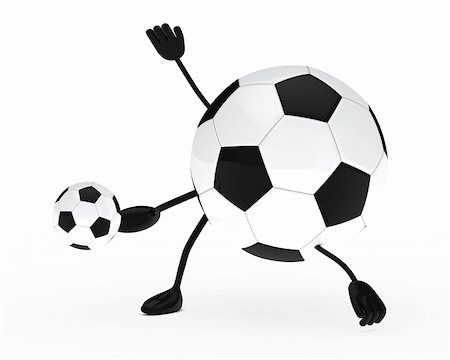 football figure shoots a ball white background Stock Photo - Budget Royalty-Free & Subscription, Code: 400-06078933