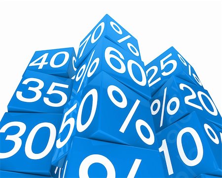 simsearch:400-05899816,k - many blue sale percent cubes high tower Stock Photo - Budget Royalty-Free & Subscription, Code: 400-06078972
