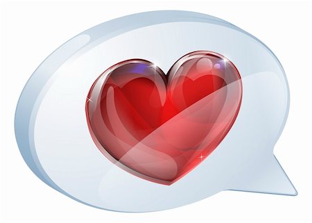 simsearch:400-07216352,k - Illustration of a heart speech bubble concept icon graphic Photographie de stock - Aubaine LD & Abonnement, Code: 400-06079589