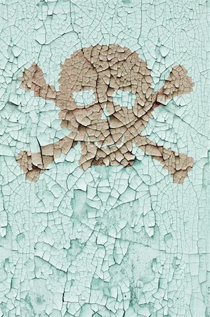 simsearch:400-05224637,k - The skull and bones on the old cracked wall Stock Photo - Budget Royalty-Free & Subscription, Code: 400-06079867