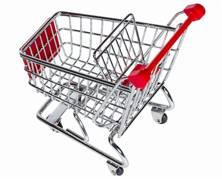 simsearch:400-04321973,k - Empty shopping cart isolated on white background Stock Photo - Budget Royalty-Free & Subscription, Code: 400-06070275