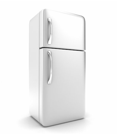 freezer - Illustration of a new fridge on a white background Stock Photo - Budget Royalty-Free & Subscription, Code: 400-06070790