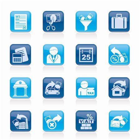 simsearch:400-04913456,k - Taxes, business and finance icons - vector icon set Stock Photo - Budget Royalty-Free & Subscription, Code: 400-06071101