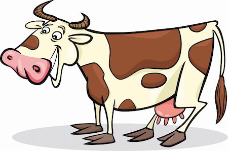 cartoon humorous illustration of funny farm cow Stock Photo - Budget Royalty-Free & Subscription, Code: 400-06071607