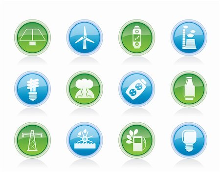 simsearch:400-04285412,k - Power, energy and electricity icons - vector icon set Stock Photo - Budget Royalty-Free & Subscription, Code: 400-06072040
