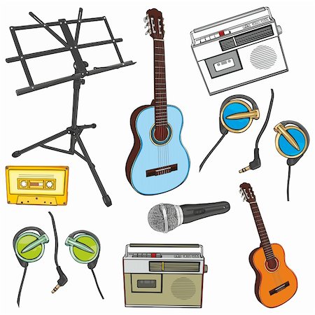 fully editable illustration music items Stock Photo - Budget Royalty-Free & Subscription, Code: 400-06072301