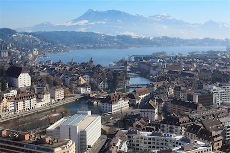 Photo of the cityscape of Lucerne, Switzerland.  Photo taken in the winter. Stock Photo - Budget Royalty-Free & Subscription, Code: 400-06072319