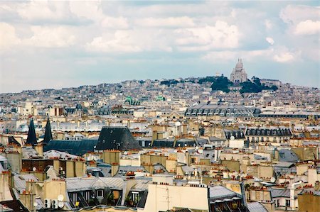 simsearch:400-07111236,k - A view from the Centre Georges Pompidou towards 9th, 10th and 18th arrondissements with Sacre Coeur and Paris roofs. Stock Photo - Budget Royalty-Free & Subscription, Code: 400-06072581