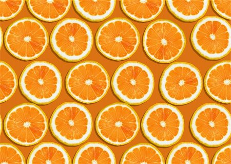 paper food pattern - seamless background of fresh orange slices Stock Photo - Budget Royalty-Free & Subscription, Code: 400-06072609