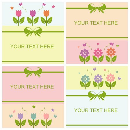 simsearch:400-04330288,k - set of 4 cute spring cards Stock Photo - Budget Royalty-Free & Subscription, Code: 400-06073401