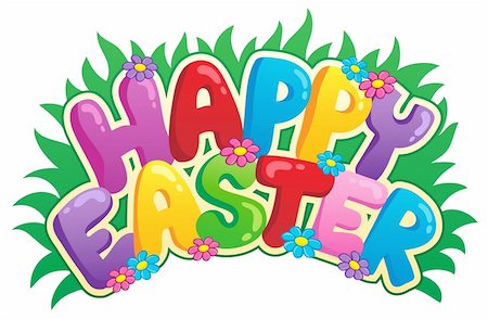 simsearch:400-05880757,k - Happy Easter sign theme image 2 - vector illustration. Stock Photo - Budget Royalty-Free & Subscription, Code: 400-06073751