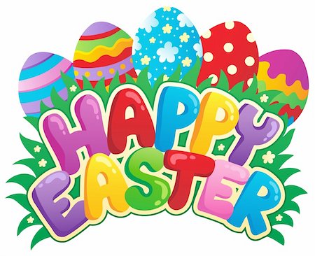 season vector - Happy Easter sign theme image 3 - vector illustration. Stock Photo - Budget Royalty-Free & Subscription, Code: 400-06073752