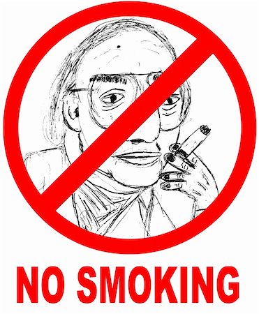 No smoking sign with illustration. Stock Photo - Budget Royalty-Free & Subscription, Code: 400-06073884