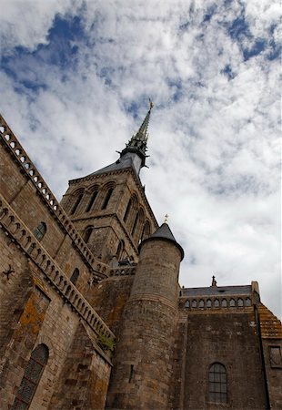 st michael - Detail of the top of Mount Saint Michel Monastery from France. Stock Photo - Budget Royalty-Free & Subscription, Code: 400-06084218