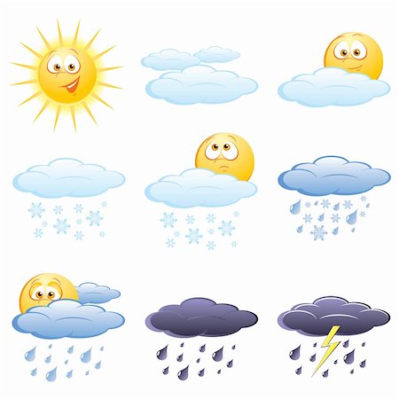 simsearch:400-04146469,k - Set of the weather icons Stock Photo - Budget Royalty-Free & Subscription, Code: 400-06084552