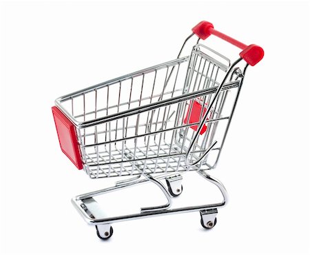 simsearch:400-04321973,k - Empty shopping cart isolated on white background Stock Photo - Budget Royalty-Free & Subscription, Code: 400-06084578