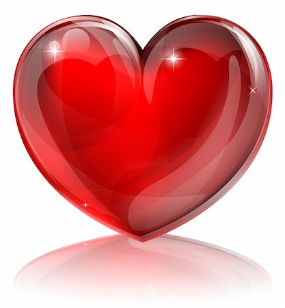 An illustration of a bright shiny red heart shaped symbol Stock Photo - Budget Royalty-Free & Subscription, Code: 400-06084724