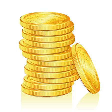Concept Success in Business with Stack of Gold Coins, isolated on white background, vector illustration Photographie de stock - Aubaine LD & Abonnement, Code: 400-06084851